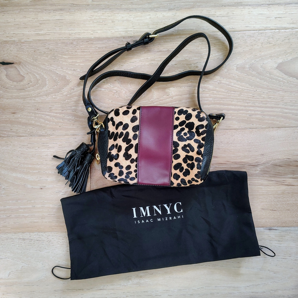 Isaac Mizrahi Leopard Print GENUINE LEATHER Bag